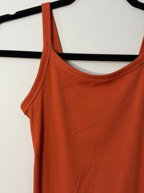 Mustard & Burnt Orange Ribbed Tank Top - Women's Sleeveless Cami